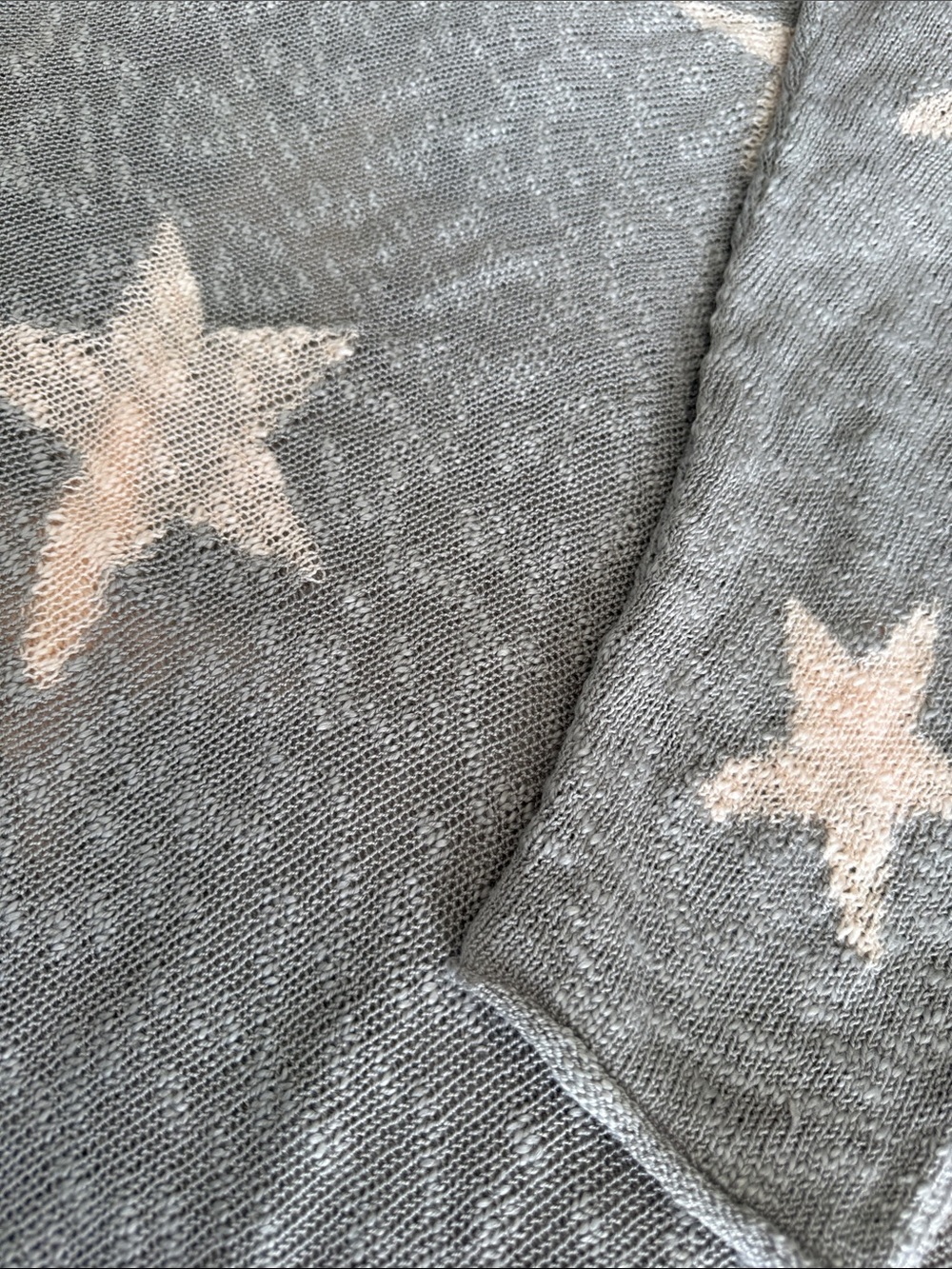 Fate Neutral Taupe Knit Top with Subtle Star Texture - Picture 3 of 3
